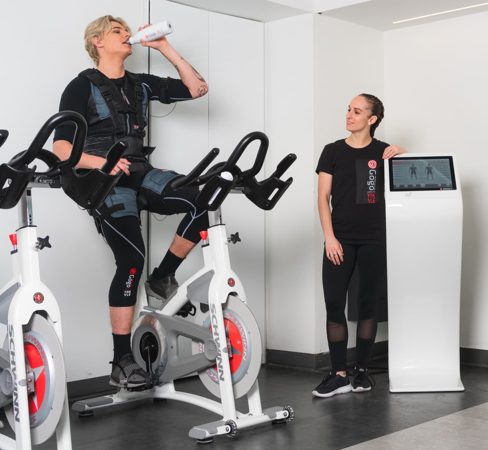 The body-composition assessment station at GoGo Muscle Training in Thornhill