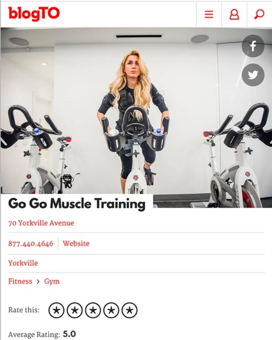 GoGo Muscle Training featured in blogTO